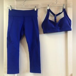 NWOT Lorna Jane royal blue workout set. Both XS.